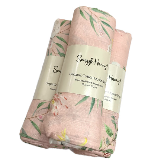Snuggle Hunny- Cockatoo Organic Muslin Wrap