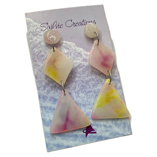 Sailvie Creations - Double Pastel Translucent Dangle Earrings