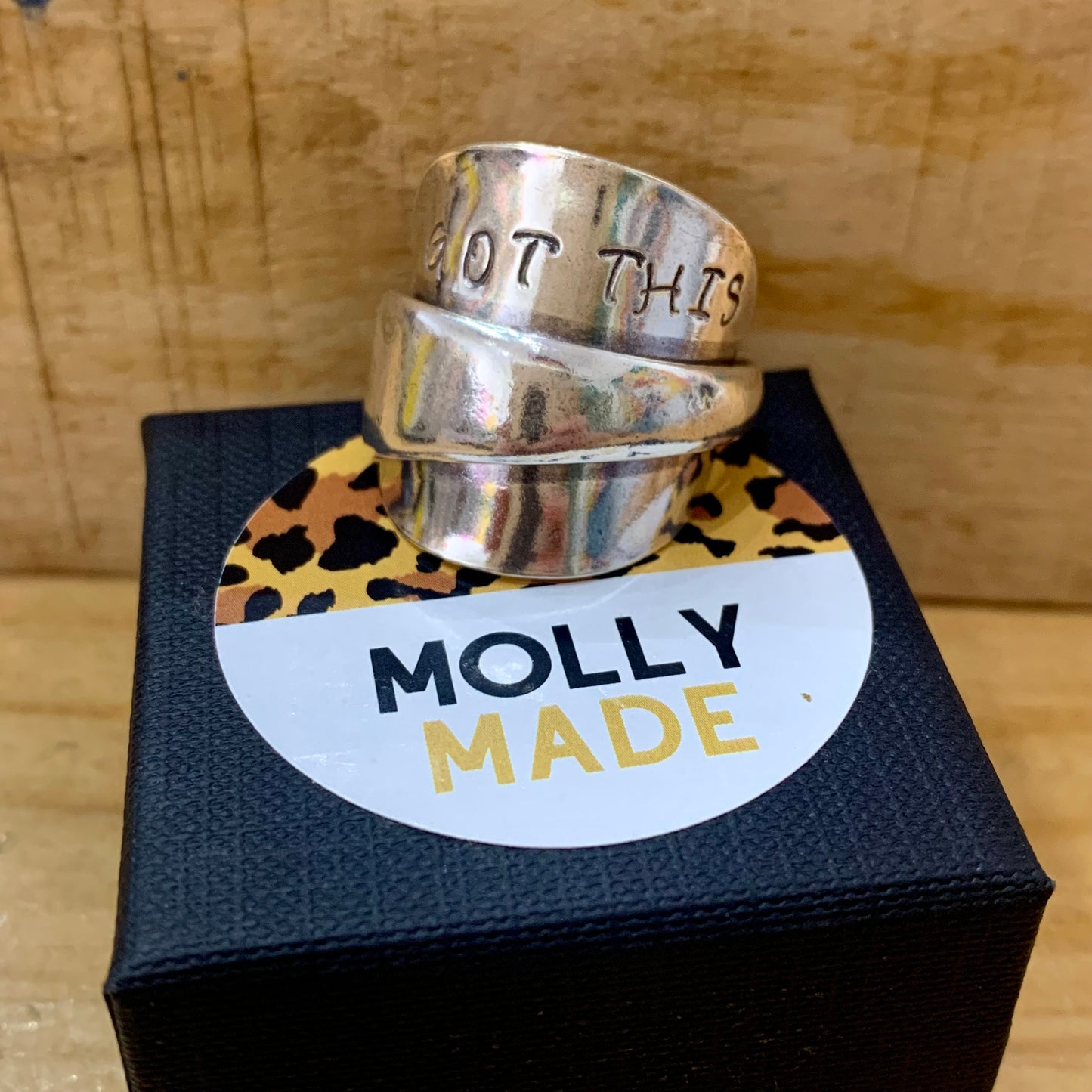 MOLLY MADE- Saddle Spoon Ring with Words #2- Got This