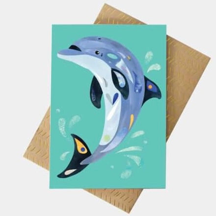 PETE CROMER - DOLPHIN GREETING CARD