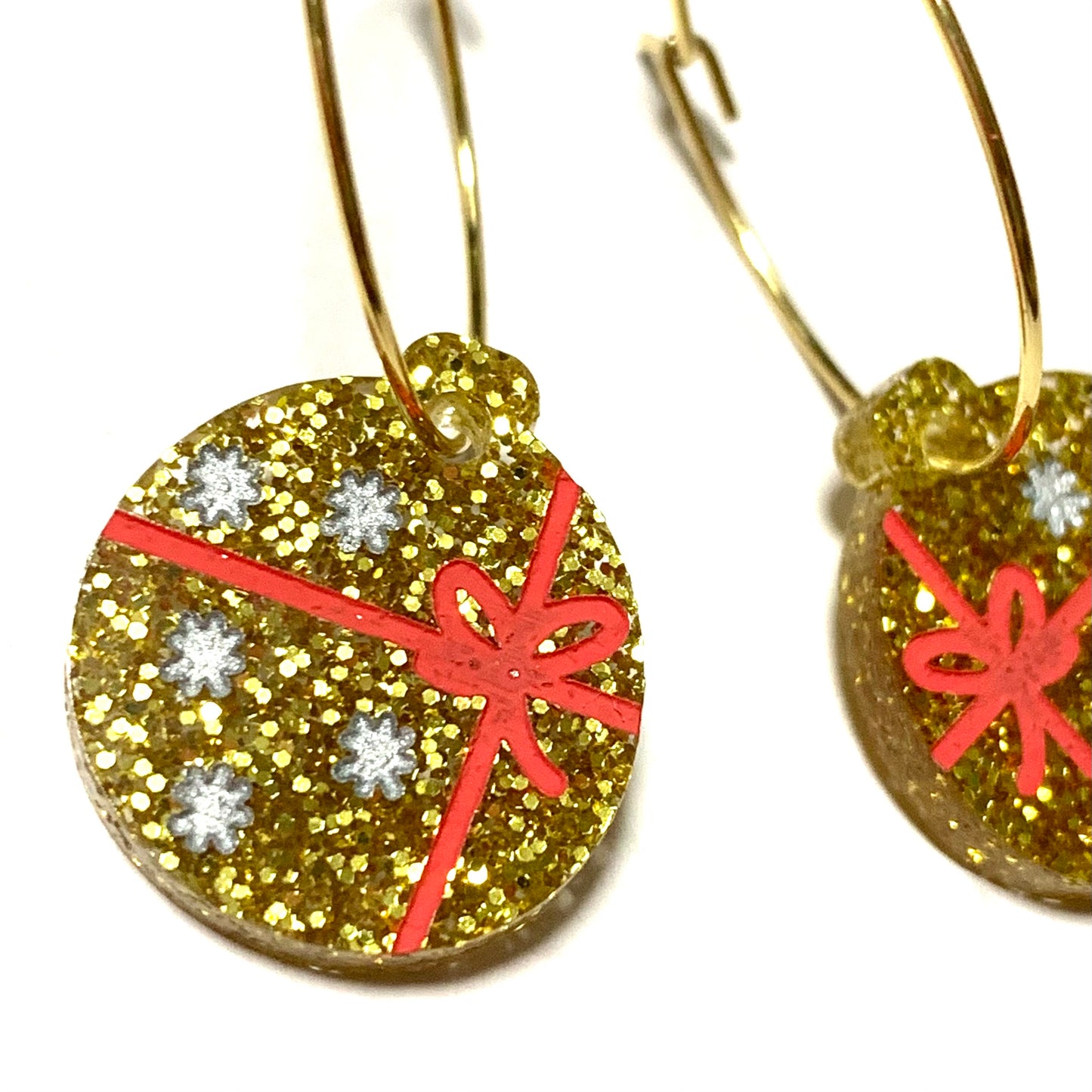 MAKIN' WHOOPEE - “Little Gold Bauble” CHRISTMAS HOOP DANGLES