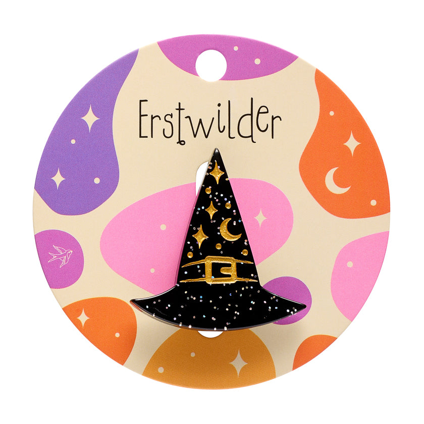 ERSTWILDER - "A Witchy Hat" Simplified Mini Brooch - Midnight Mischief