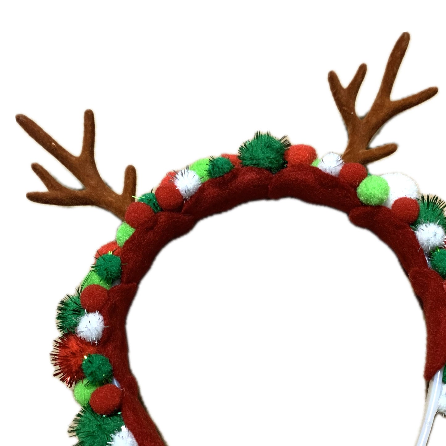 THIS BIRD HAS FLOWN- "RED, WHITE & GREENS ANTLER HEADBAND" MEDIUM CHRISTMAS HEADBAND