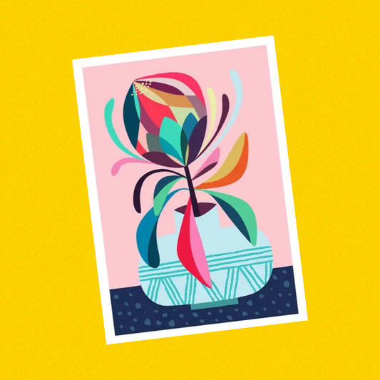 3 BIRDIES STUDIO- "Protea in Vase" A5 Art Print