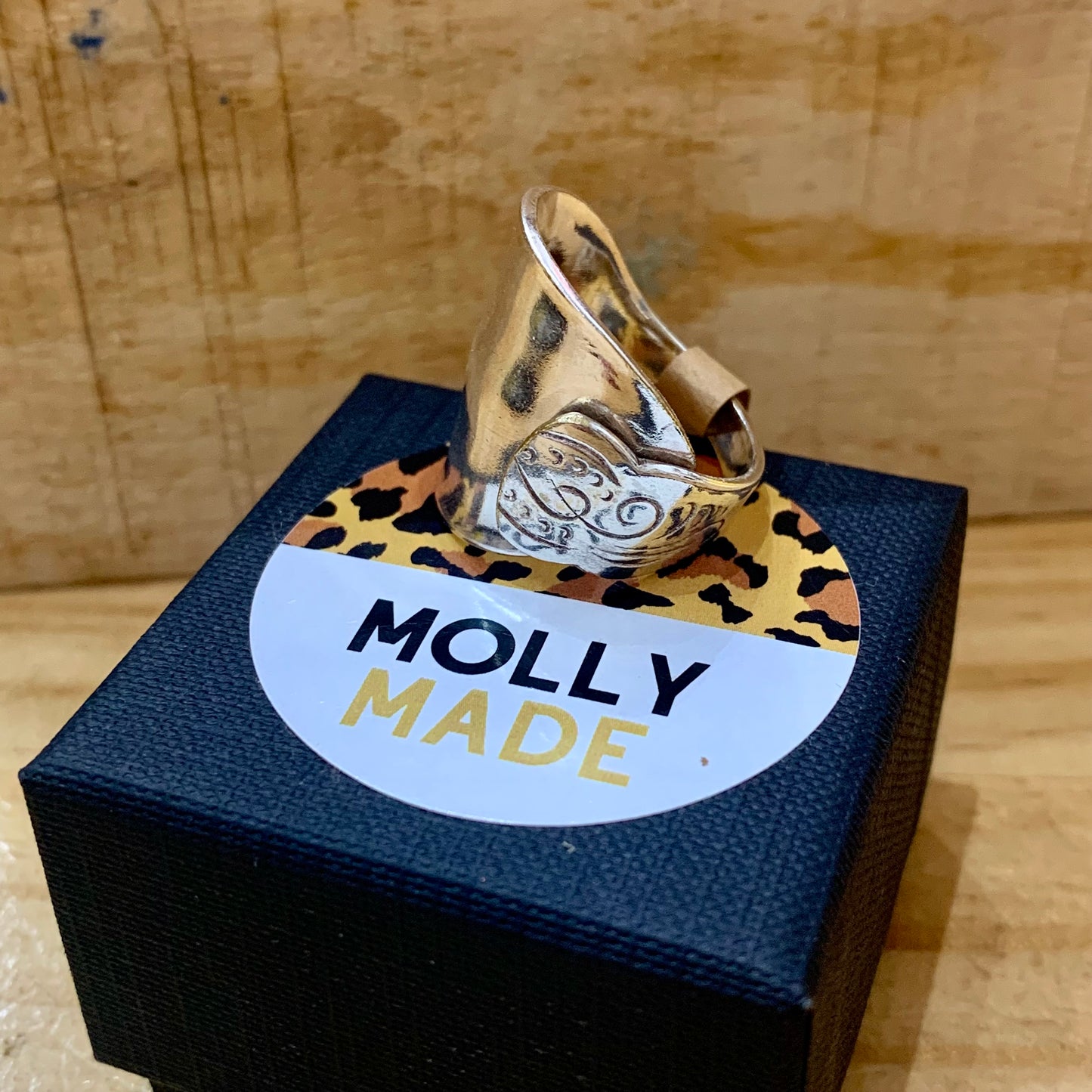 MOLLY MADE- Saddle Spoon Ring #1- Swirls