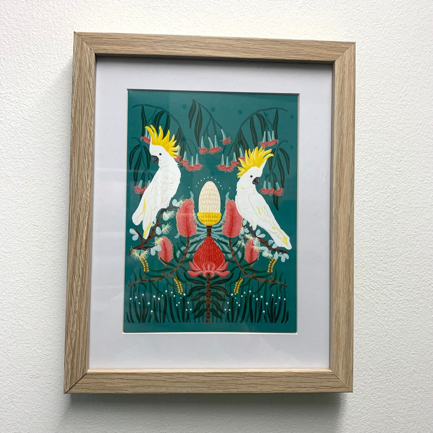 NUOVO - "Two Cockatoos" Framed Image- by Emma Whitelaw