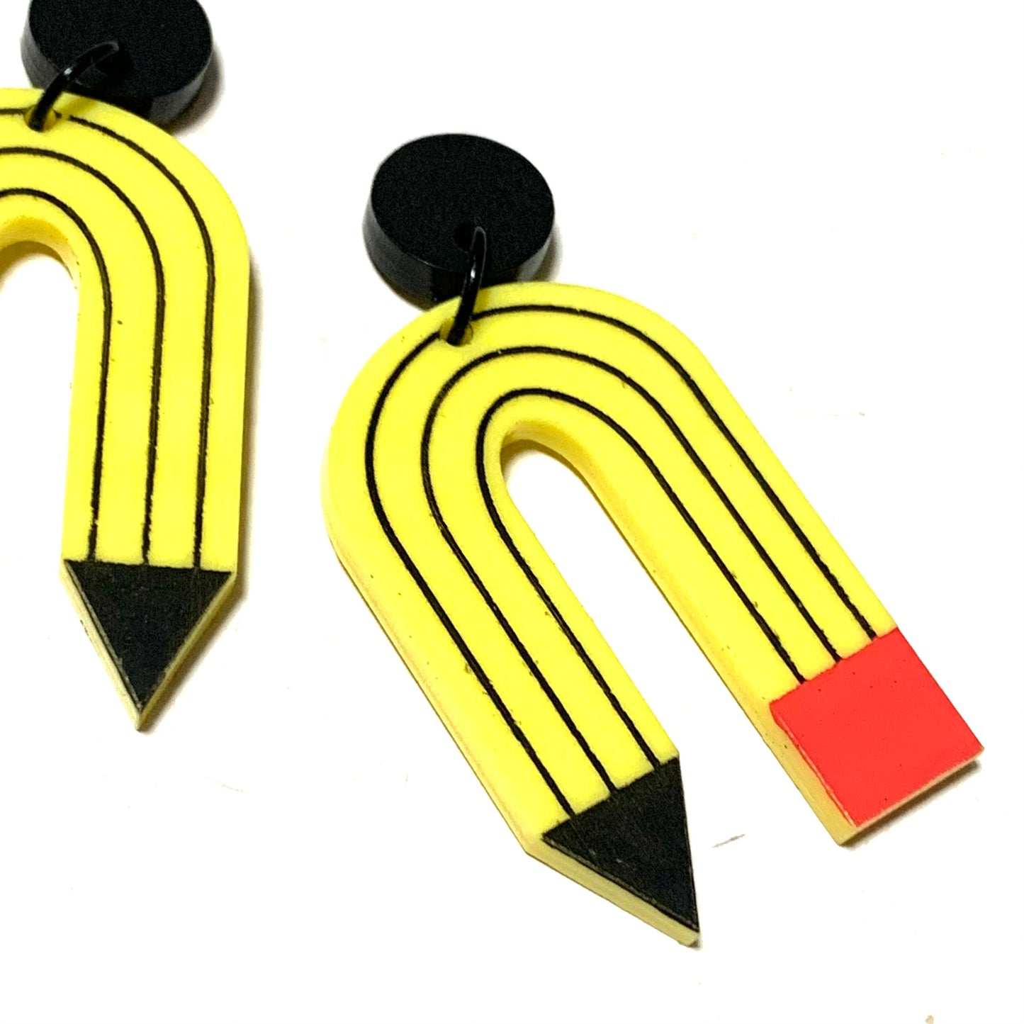 MAKIN' WHOOPEE - “Bendy Pencils-Black” TEACHER STUD DANGLES