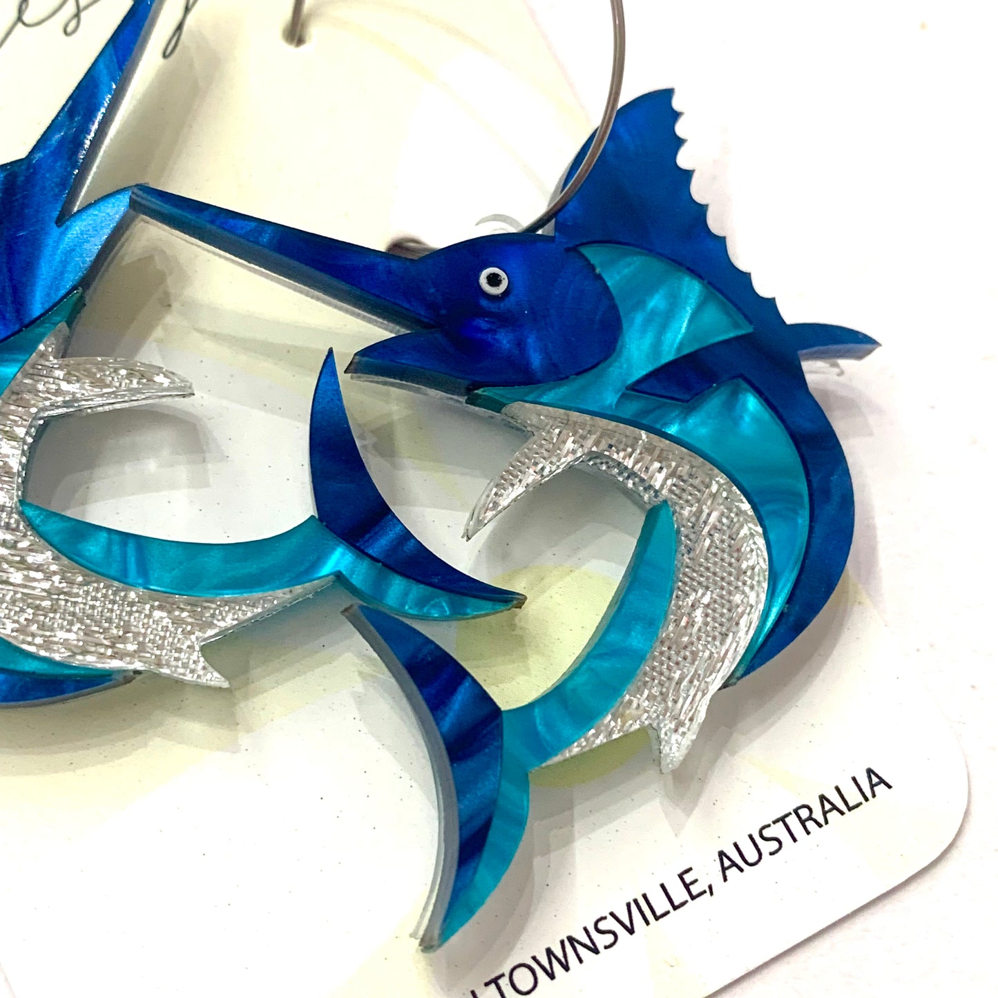 WAHBOO- Marlin Hoop Dangle Earrings