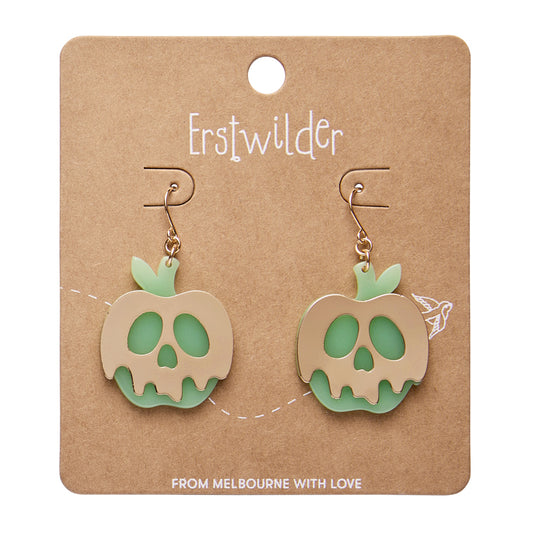 ERSTWILDER - Poison Apple Drop Earrings: Glow in the Dark & Gold - HAUNTED AT HEART- HALLOWEEN COLLECTION