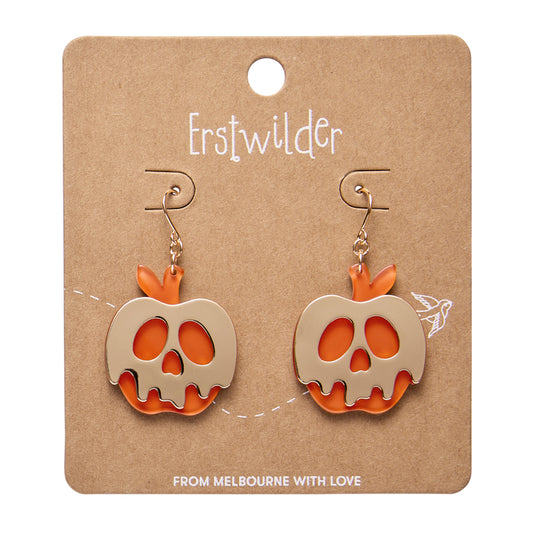 ERSTWILDER - Poison Apple Drop Earrings: Orange & Gold - HAUNTED AT HEART- HALLOWEEN COLLECTION