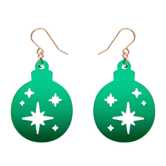 ERSTWILDER - Round Bauble Drop Earrings Green - Merry Menagerie- CHRISTMAS COLLECTION (Copy)
