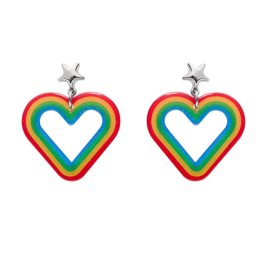 ERSTWILDER - Heart Rainbow Stud Drop Earrings - RAINBOW BRITE COLLECTION