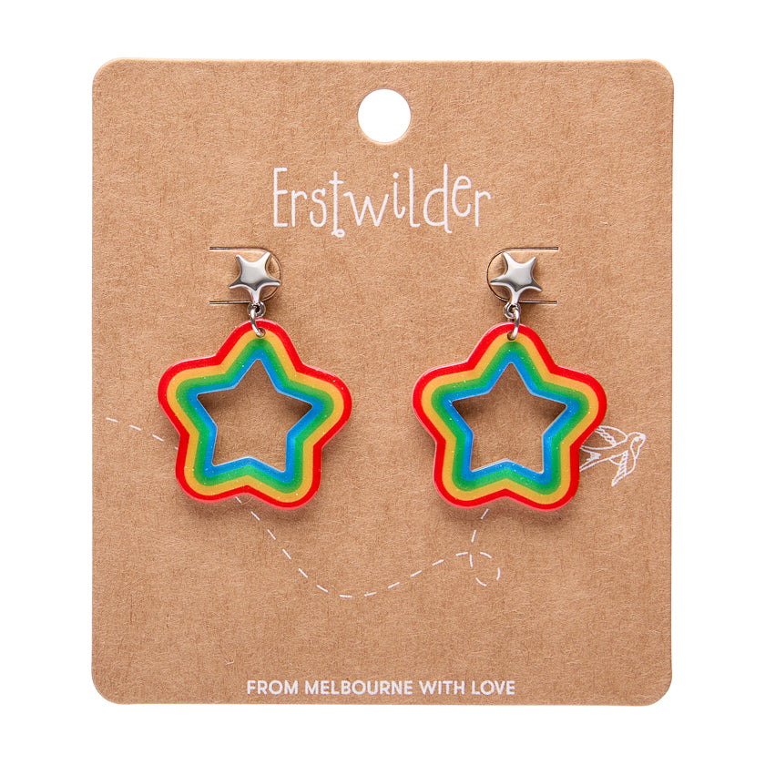 ERSTWILDER - Star Rainbow Stud Drop Earrings - RAINBOW BRITE COLLECTION