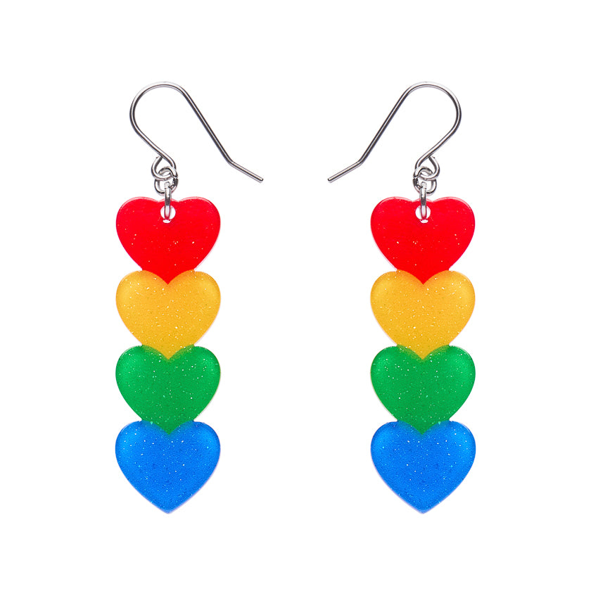 ERSTWILDER - Rainbow Heart Drop Earrings - RAINBOW BRITE COLLECTION