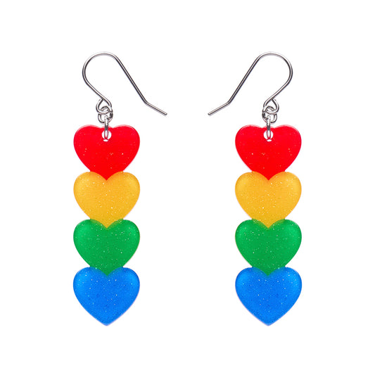 ERSTWILDER - Rainbow Heart Drop Earrings - RAINBOW BRITE COLLECTION