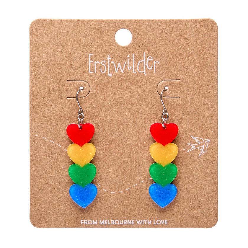 ERSTWILDER - Rainbow Heart Drop Earrings - RAINBOW BRITE COLLECTION