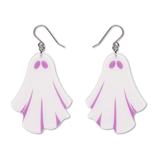 ERSTWILDER - Ghostie Drop Earrings - White- Midnight Mischief