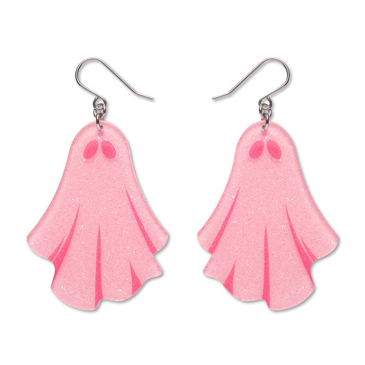 ERSTWILDER - Ghostie Drop Earrings - Pink- Midnight Mischief