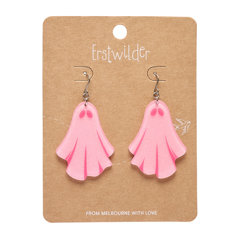 ERSTWILDER - Ghostie Drop Earrings - Pink- Midnight Mischief