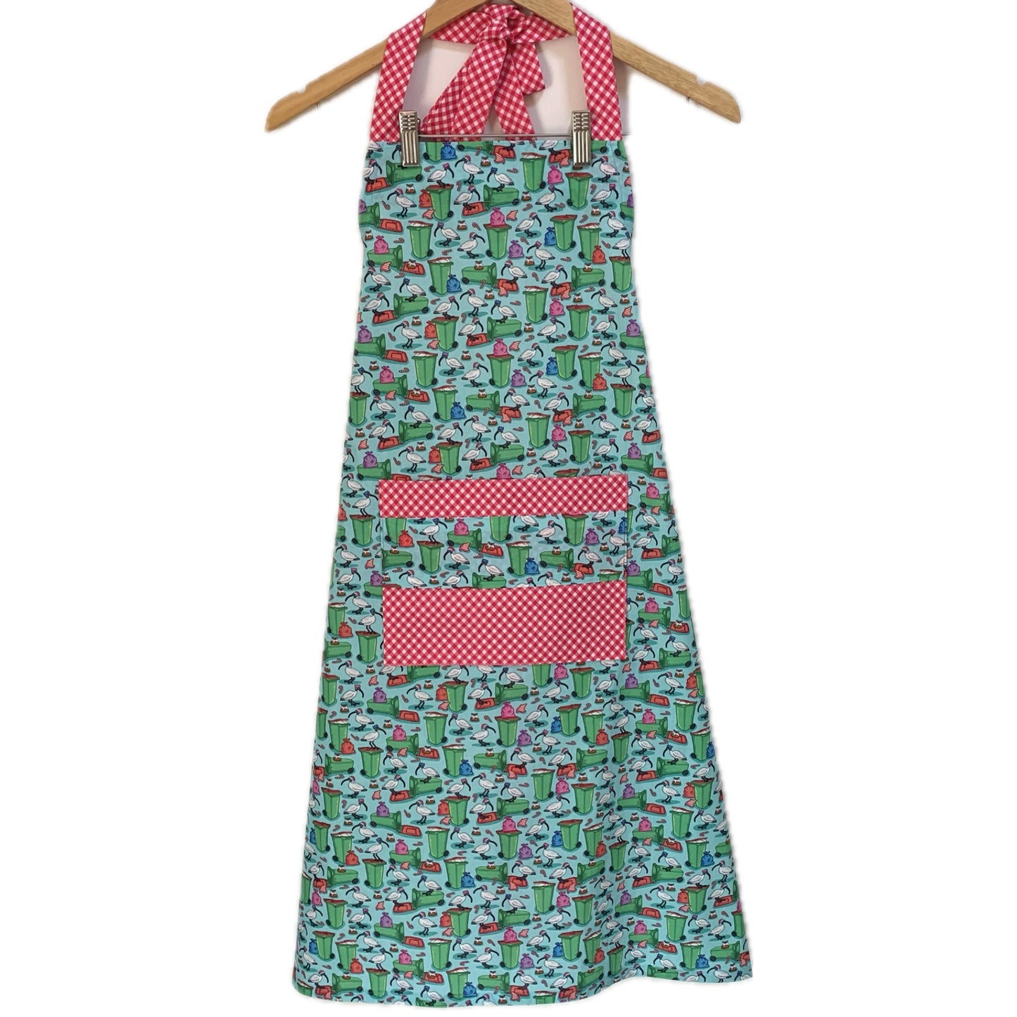 MUMMA WHOOPEE - "Bin Chicken (Ibis) & Checks" Christmas Apron
