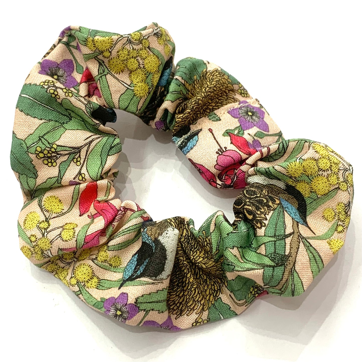 MAKIN' WHOOPEE - "Fairy Wren & Flowers" REGULAR SCRUNCHIES