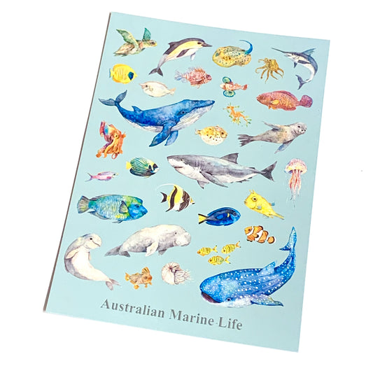 WATERCOLOURS BY CAT- Australian Marine Animals - Recycled Postcard