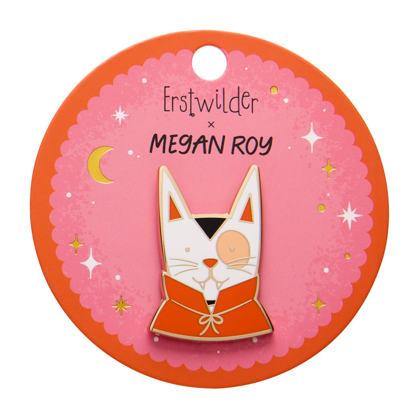 ERSTWILDER - "Fangtastic Kitty Enamel Pin" - HAUNTED AT HEART- HALLOWEEN COLLECTION