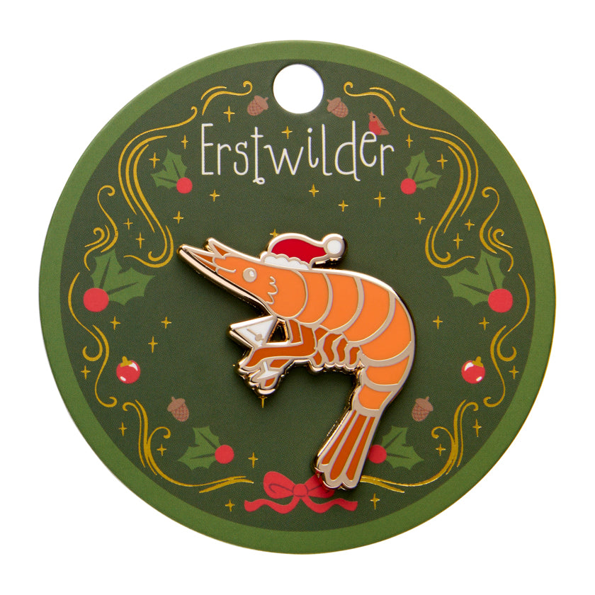 ERSTWILDER - "Pascal the Prawn" Enamel Pin - MERRY MENAGERIE- CHRISTMAS COLLECTION
