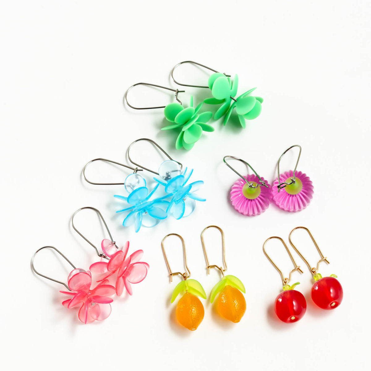 CLAIRE ISHINO- Botanical Peach Pink (Glossy) Blossum Earrings