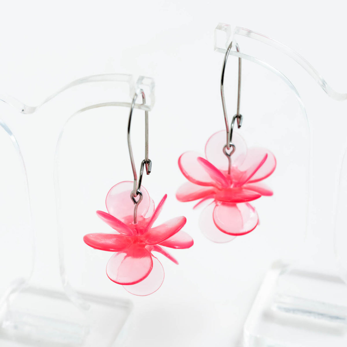 CLAIRE ISHINO- Botanical Peach Pink (Glossy) Blossum Earrings