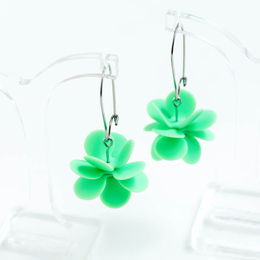 CLAIRE ISHINO- Spring Green Botanical Blossum Earrings