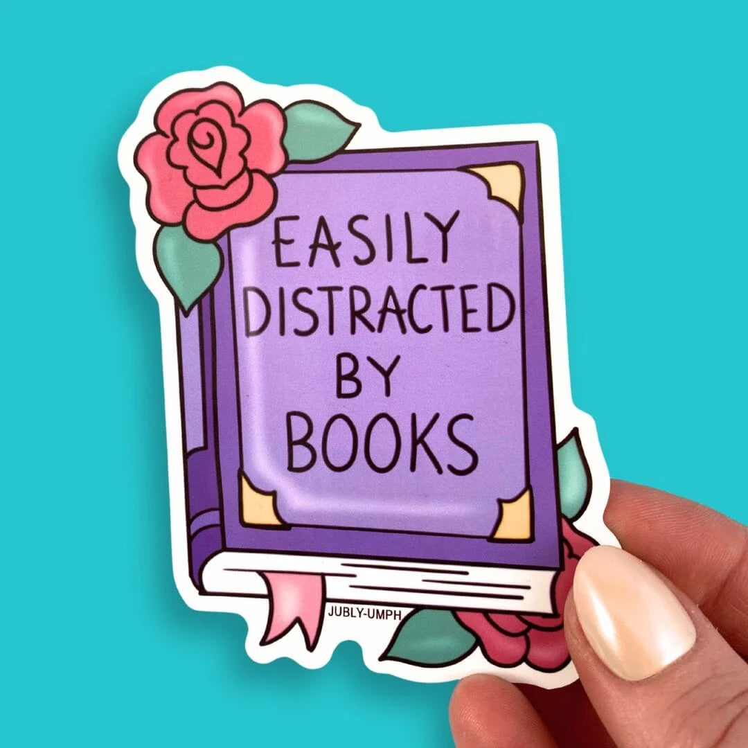 JUBLY-UMPH - "Easily Distracted By Books" - Sticker