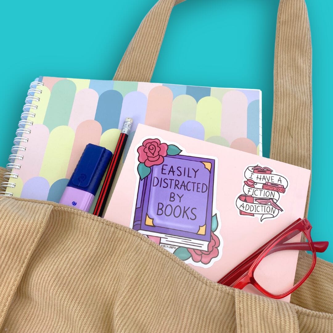JUBLY-UMPH - "Easily Distracted By Books" - Sticker