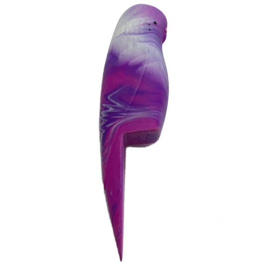 PETE CROMER - RESIN BUDGERIGAR #8 - Purple Swirl