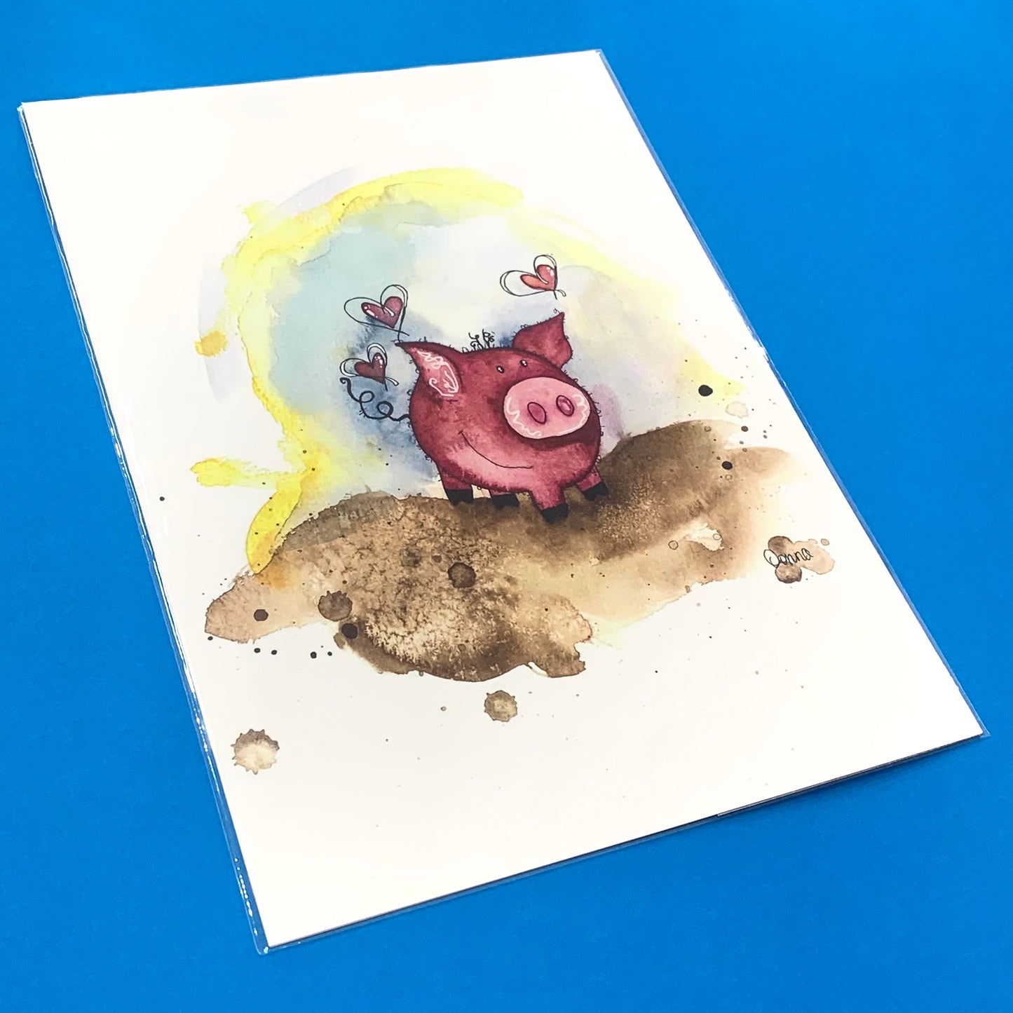 DONNA K CREATIONS- A4 ART PRINTS- Piggy