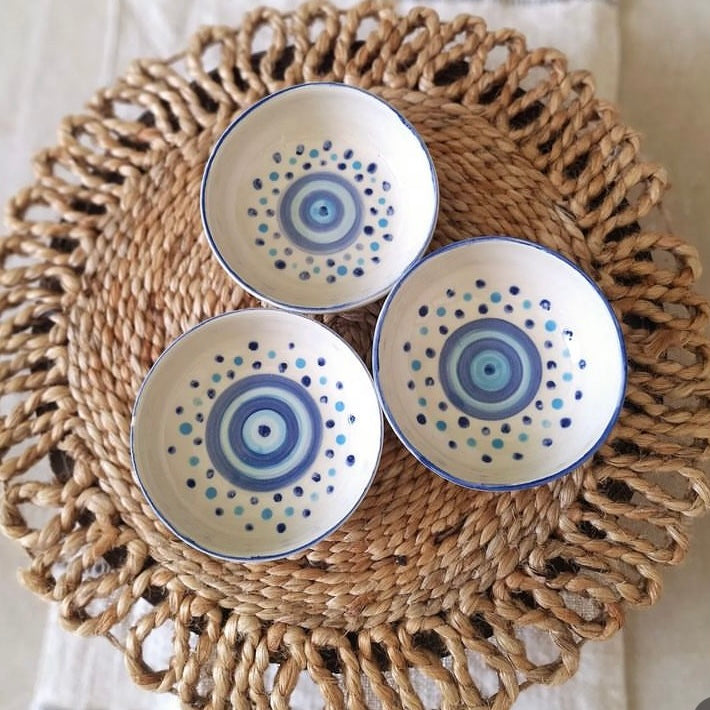 EARTH BY HAND- Dot Dishes- Blues