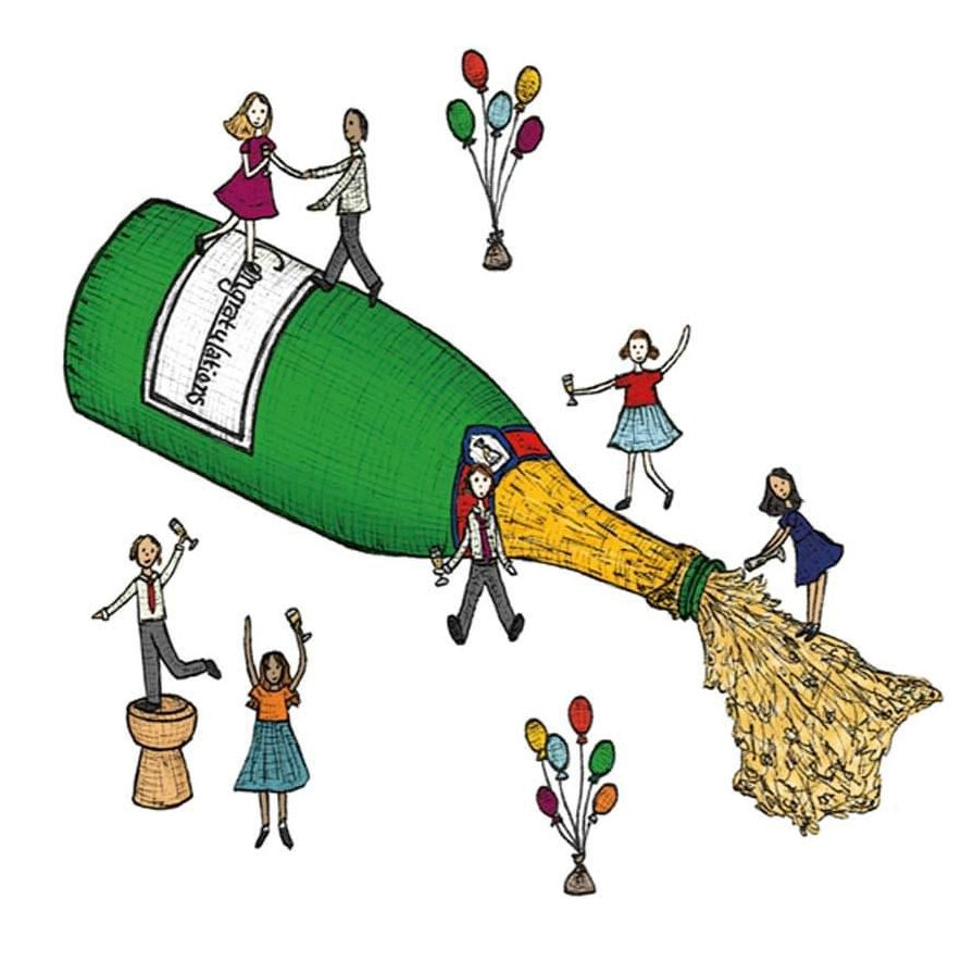 The Nonsense Maker- Champagne Party - Greeting card