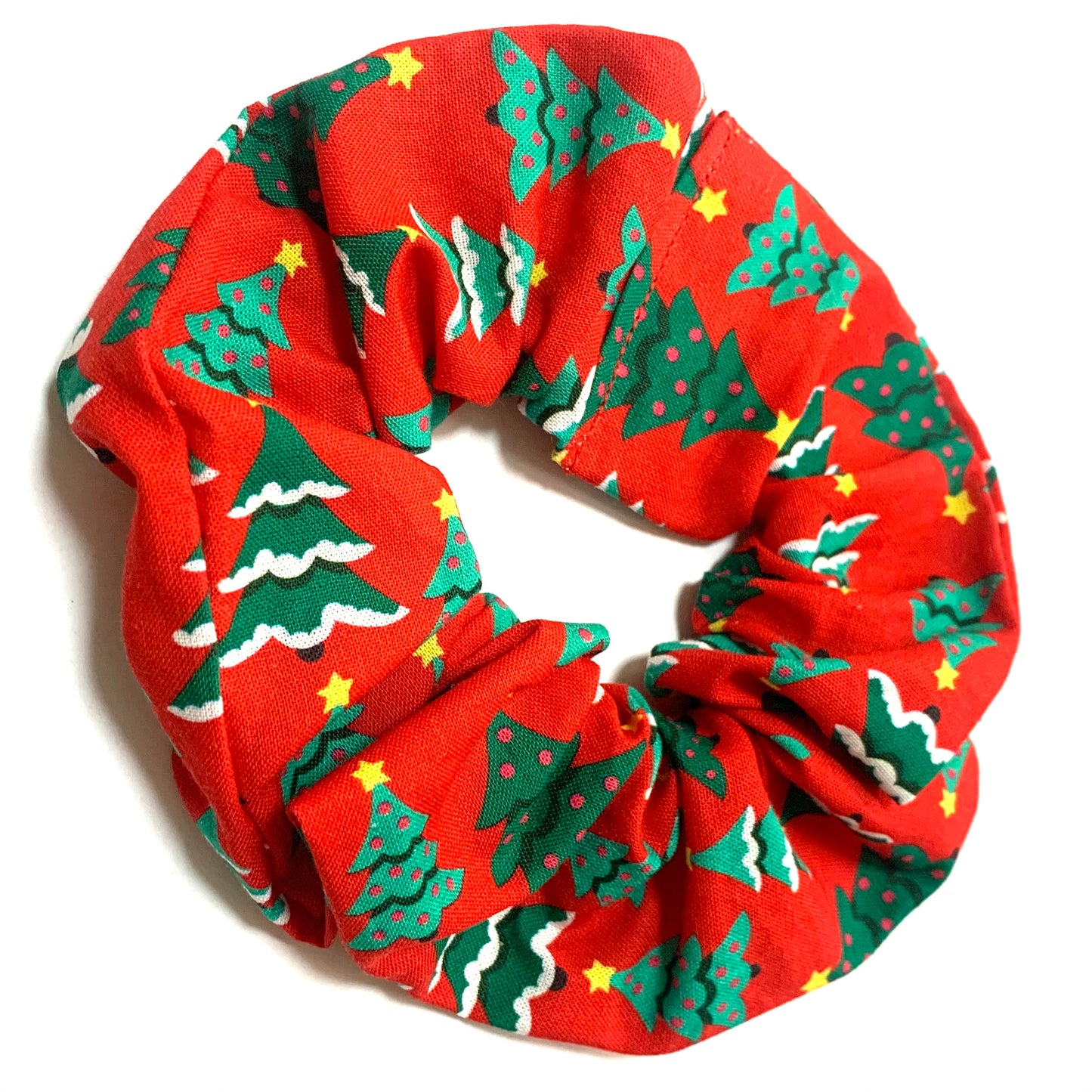 MAKIN' WHOOPEE - Jumbo "Christmas Trees in Red" Christmas Scrunchies