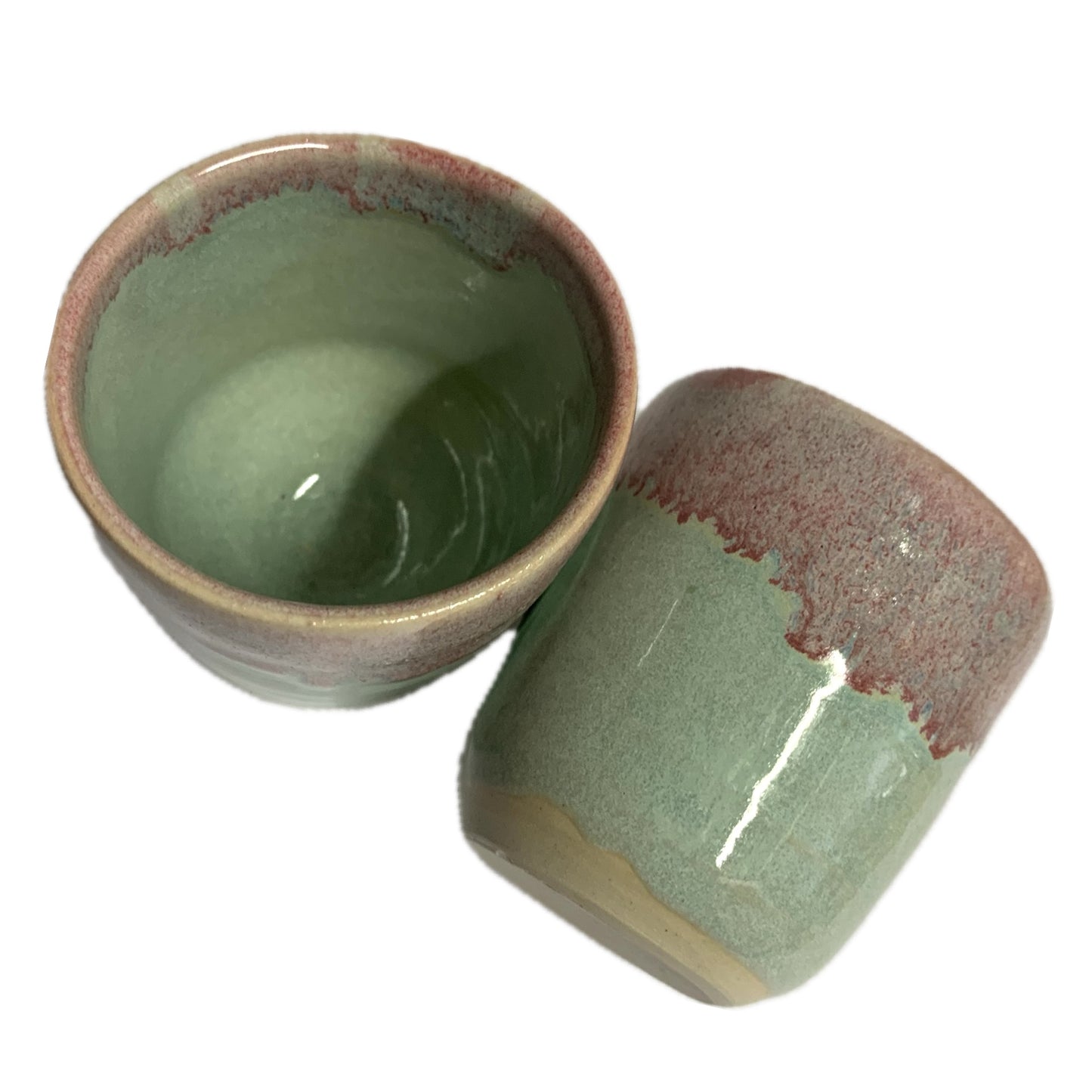 EARTH BY HAND- Espresso/Piccolo Cups- Pink & Blue Dipped