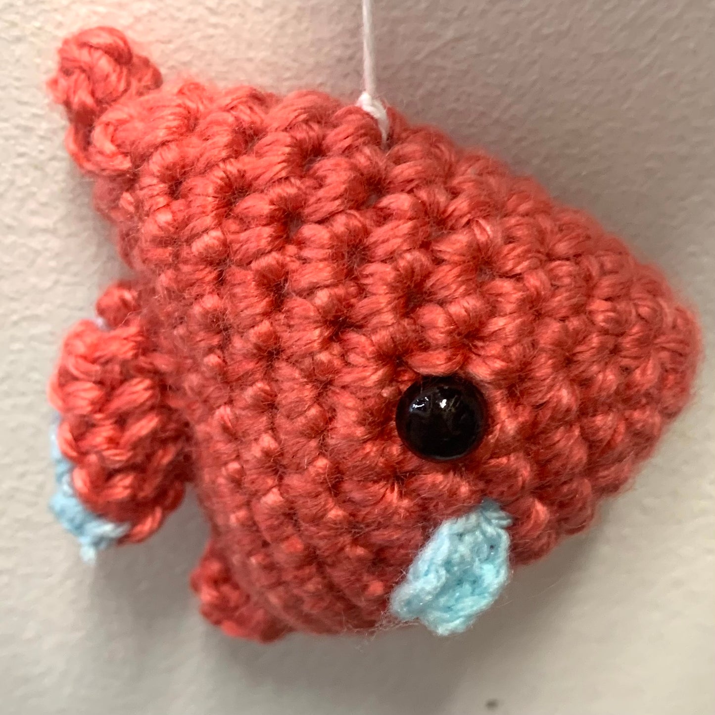 BEAKNITS- CROCHETED UNDER THE SEA MOBILE #3- White Ring & Purple Fish