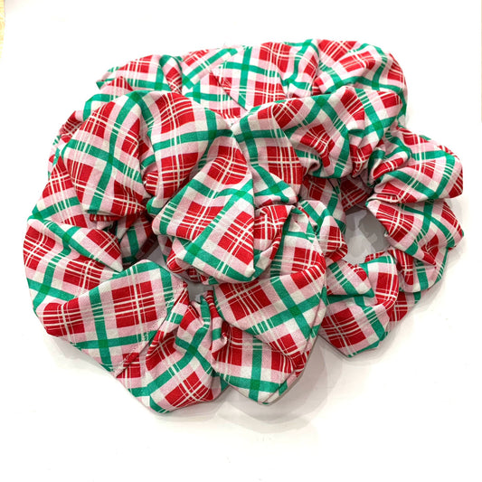 MAKIN' WHOOPEE - Jumbo "JOLLY TARTAN" Christmas Scrunchies