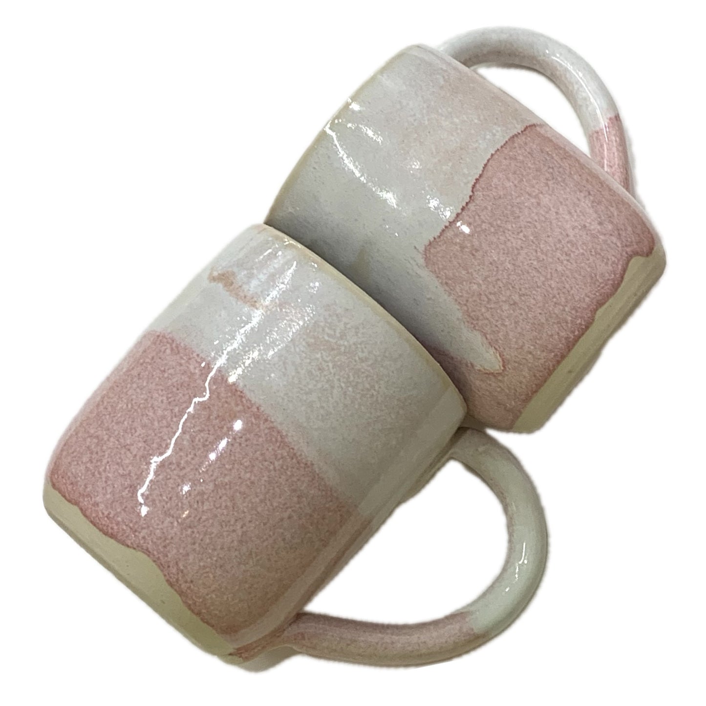 EARTH BY HAND- Pink & White Glazed Mugs