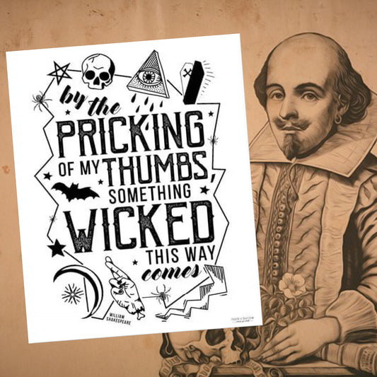 NOOK & BURROW- "Shakespeare" Halloween A4 Print