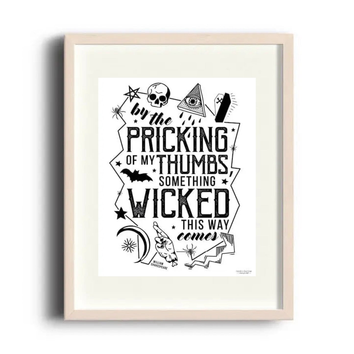 NOOK & BURROW- "Shakespeare" Halloween A4 Print
