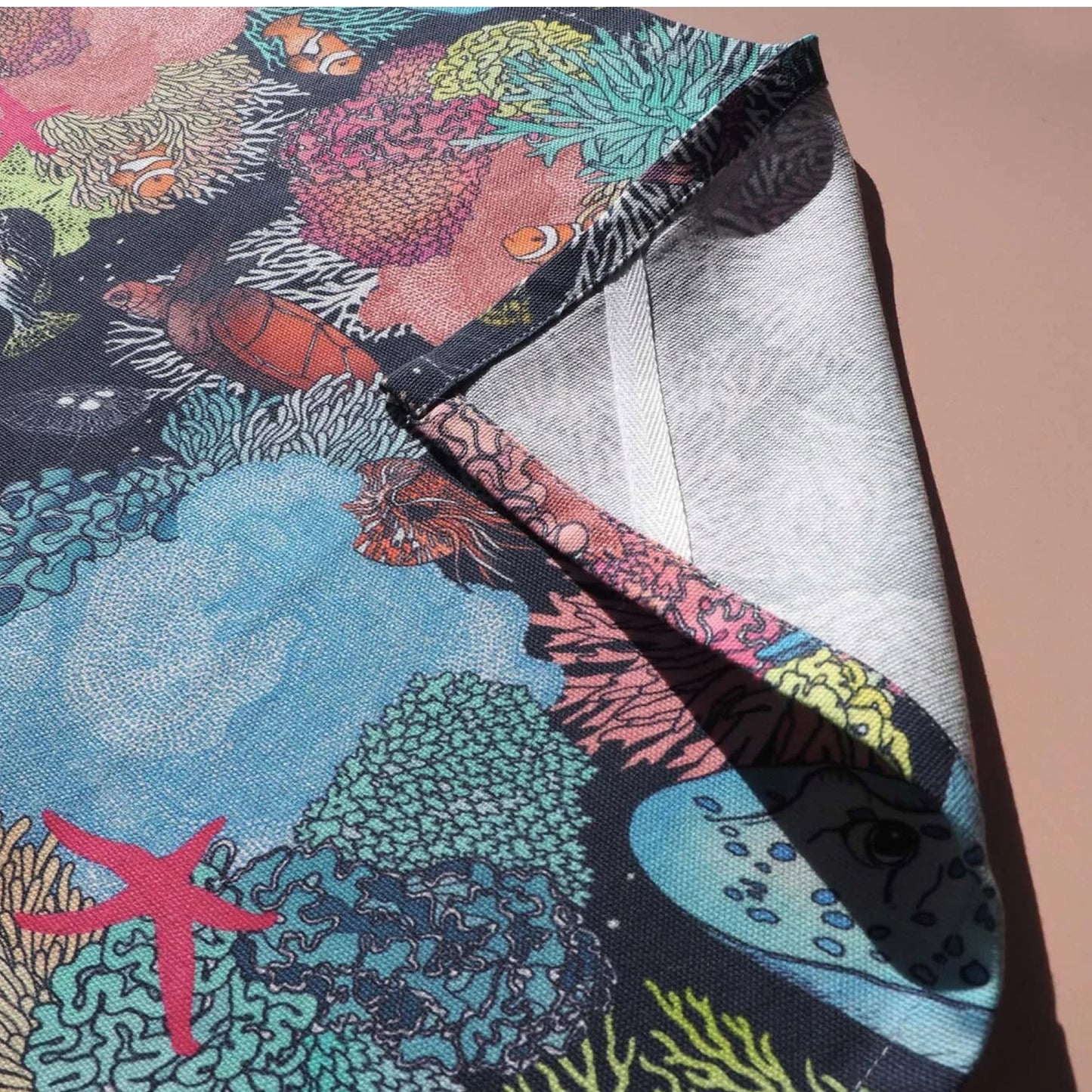 THE SCENIC ROUTE - "GREAT BARRIER REEF MIDNIGHT"- Cotton Art Tea Towel