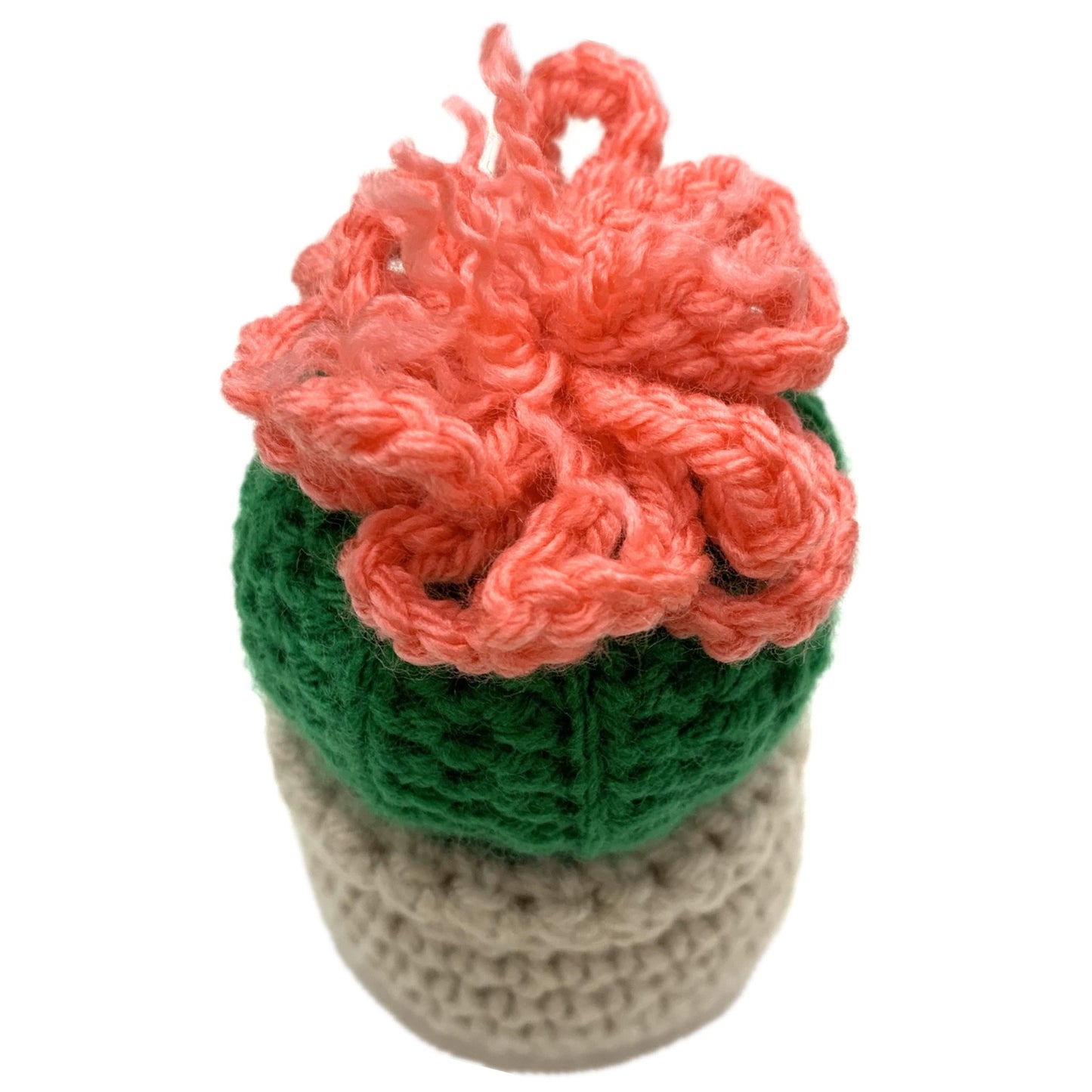 BEAKNITS- CROCHETED CACTUS #1- Short Bright Green & Pink