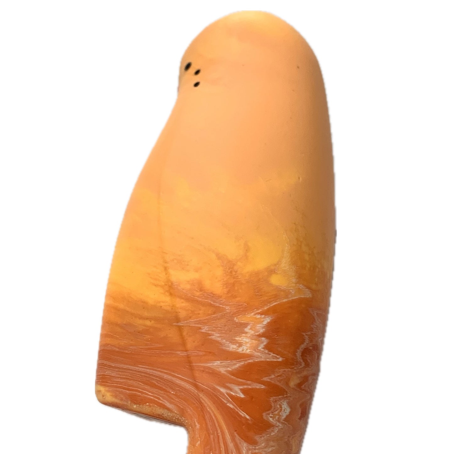 PETE CROMER - RESIN BUDGERIGAR #3- Orange Swirl