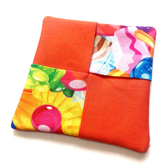 MUMMA WHOOPEE- SINGLE WINE GLASS SLIPPER/COASTERS- Lollies & Orange