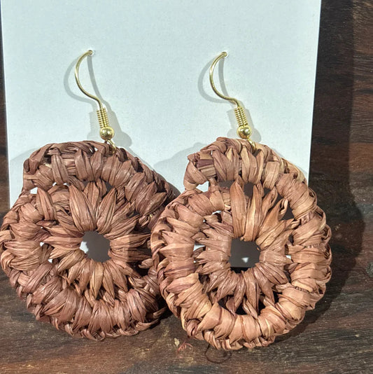 WEAVED BY ME - Indigenous Woven Earrings- Mini Weaves- Fawn