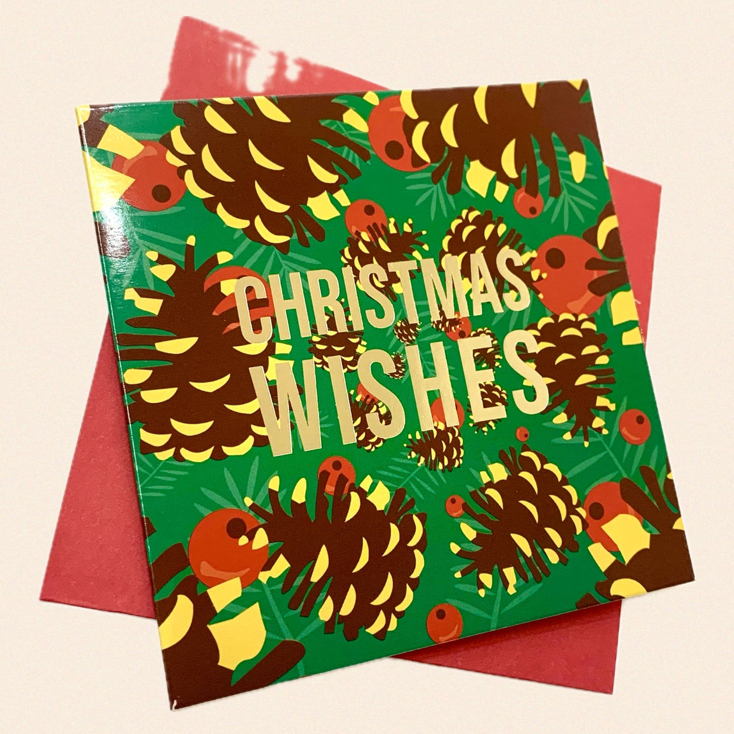 CANDLEBARK CREATIONS - "Merry Pine & Berry"- Single Square Card